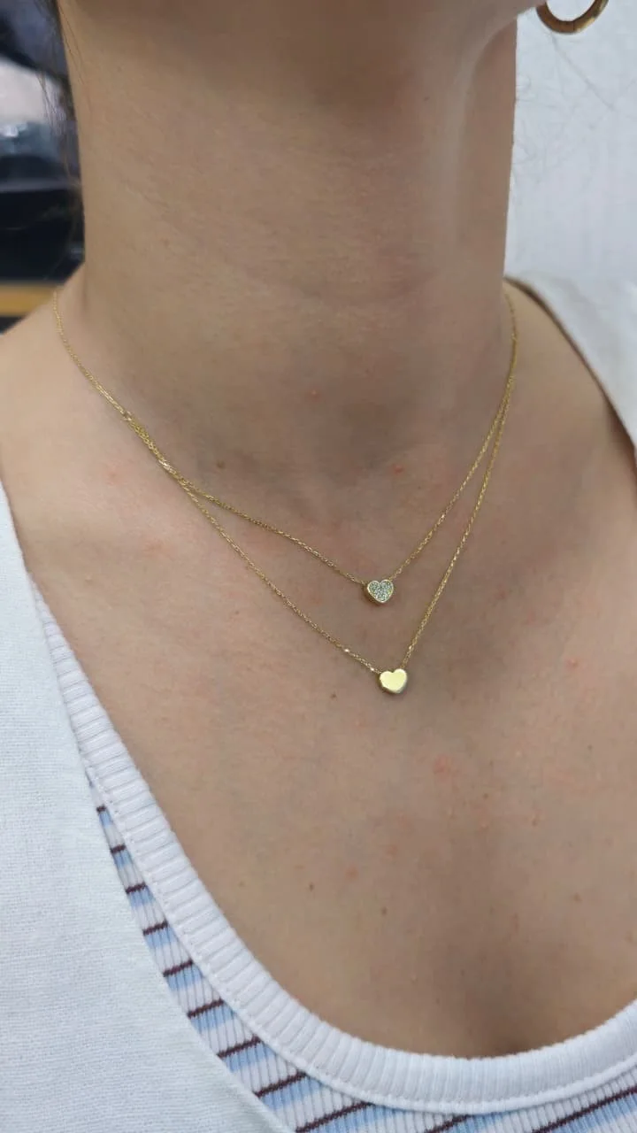 Cadena delicada con pequeño dije usada en el cuello